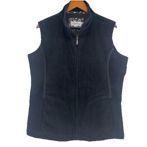 Vermont‎ Country Store Corduroy Vest Women's XL Black Western Equestrian Cottage